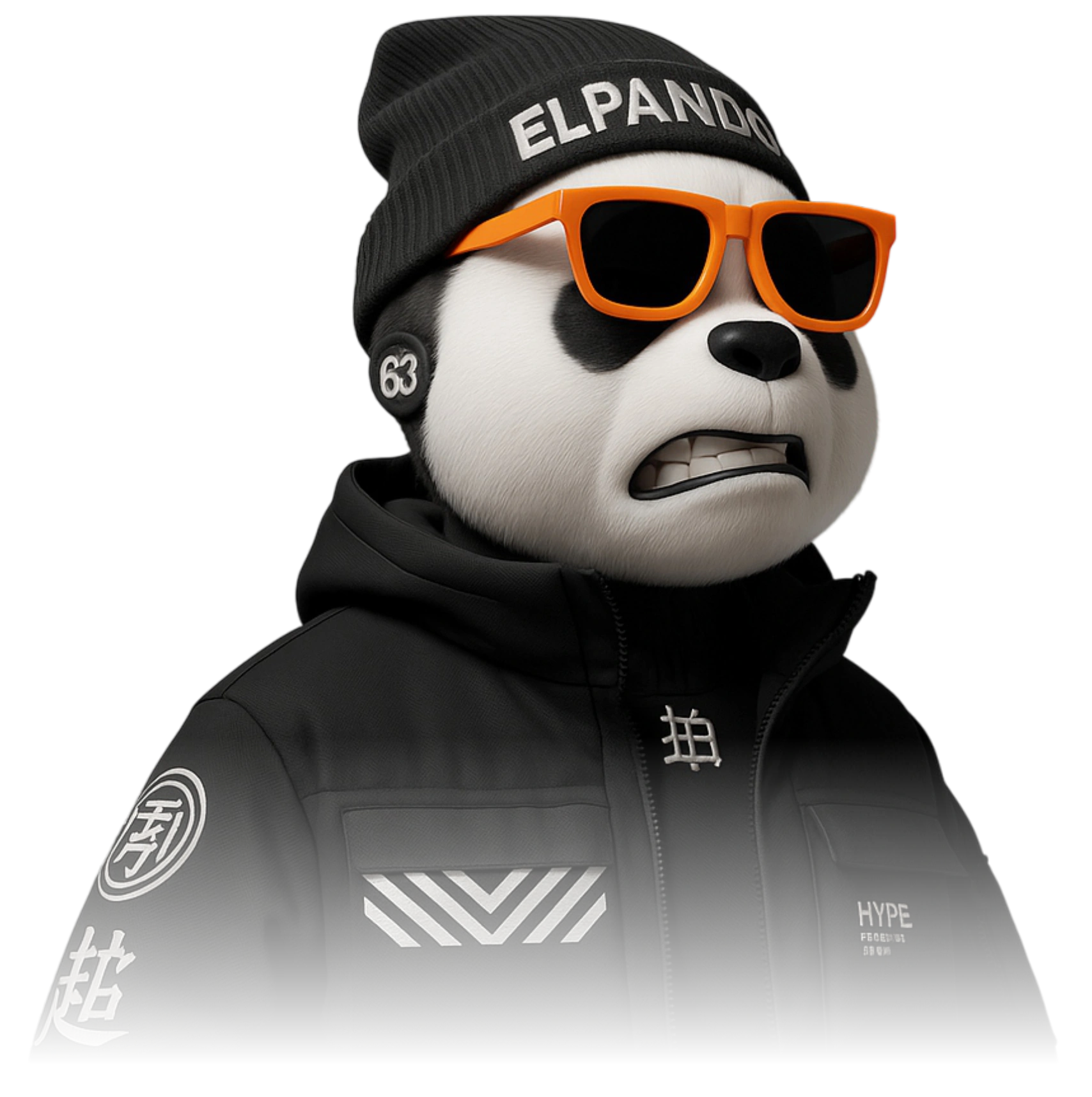 Panda Elpando dengan kacamata oranye